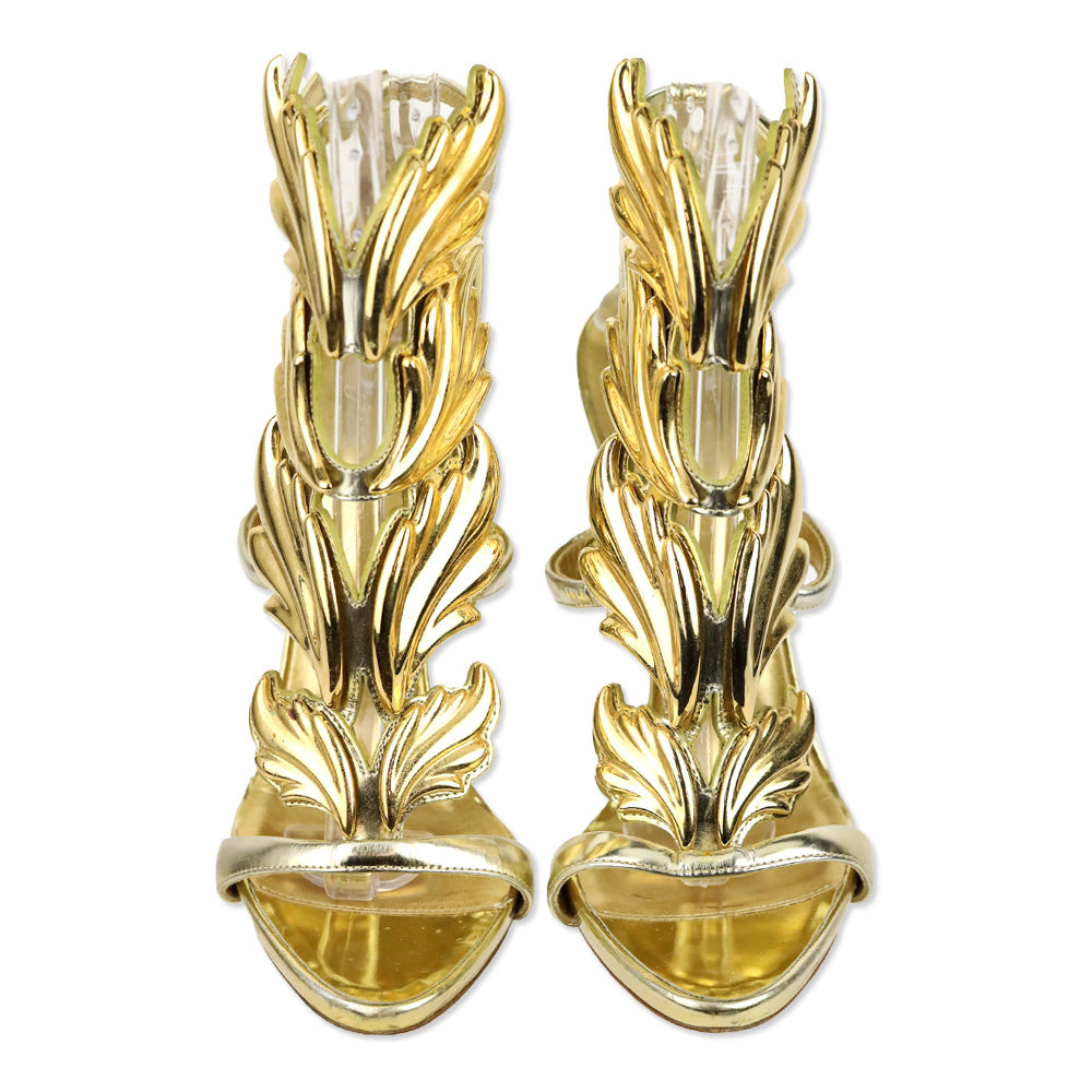 Giuseppe Zanotti Gold Cruel Wings Coline 110mm Sandals