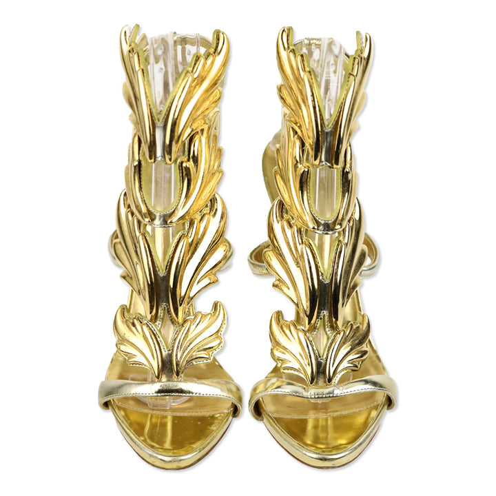 Giuseppe Zanotti Gold Cruel Wings Coline 110mm Sandals