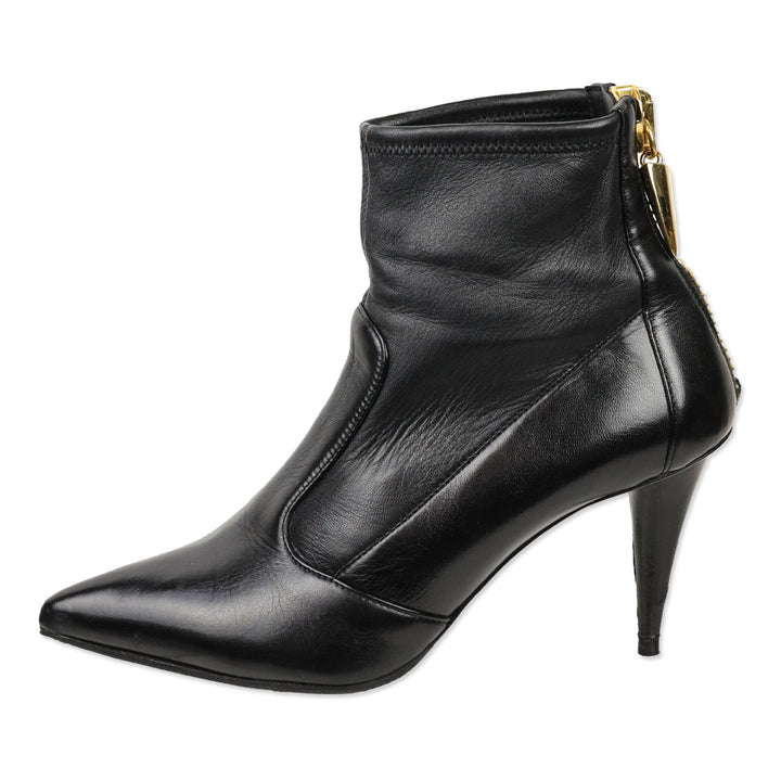 Giuseppe Zanotti Lea 80mm Black Stretch Nappa Back Zip Bootie