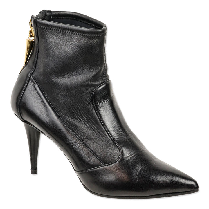 Giuseppe Zanotti Lea 80mm Black Stretch Nappa Back Zip Bootie