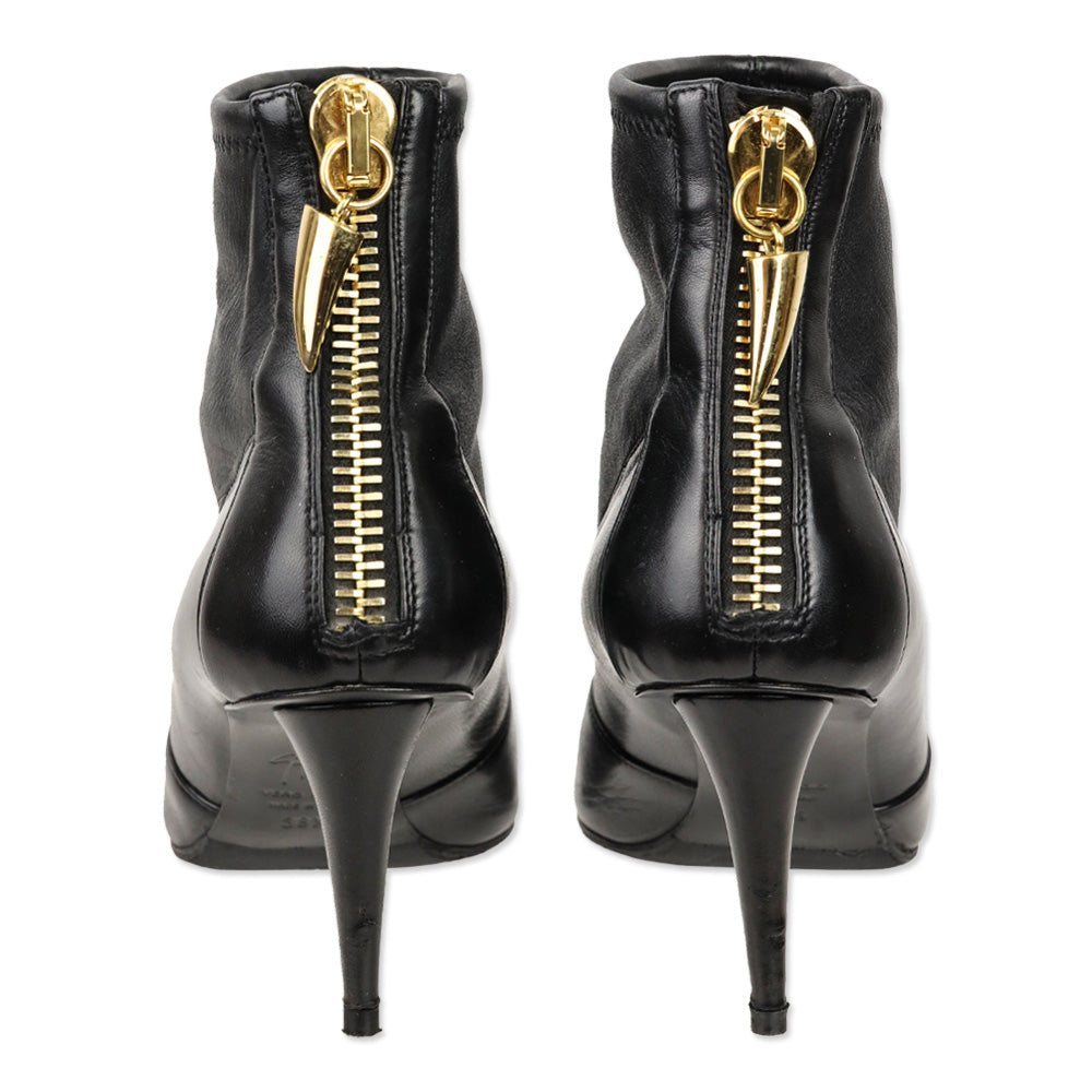 Giuseppe Zanotti Lea 80mm Black Stretch Nappa Back Zip Bootie