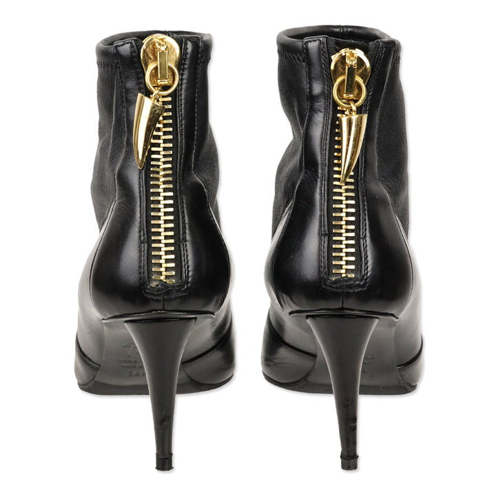 Giuseppe Zanotti Lea 80mm Black Stretch Nappa Back Zip Bootie