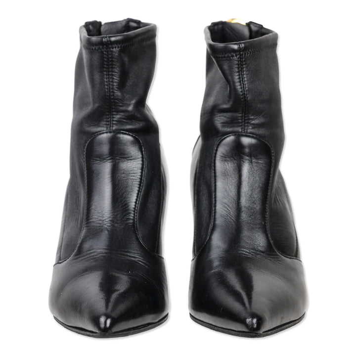 Giuseppe Zanotti Lea 80mm Black Stretch Nappa Back Zip Bootie
