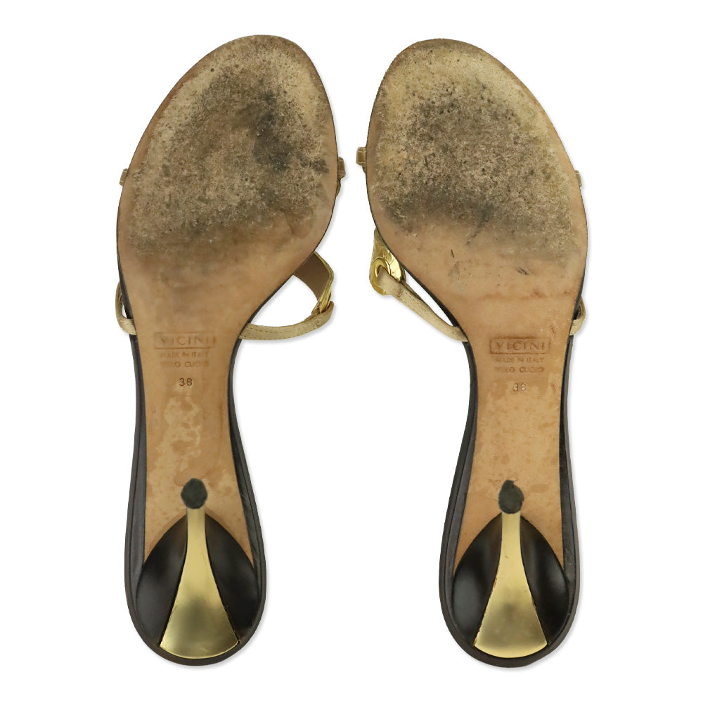 Giuseppe Zanotti Metallic Gold Snakeskin Mule