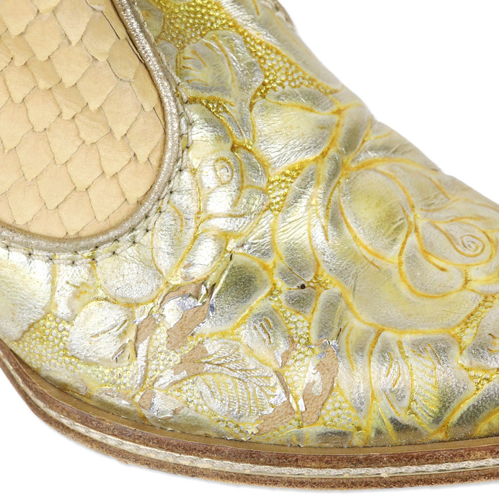 Giuseppe Zanotti Vicini Ivory Python Chief Head Cowboy Boots