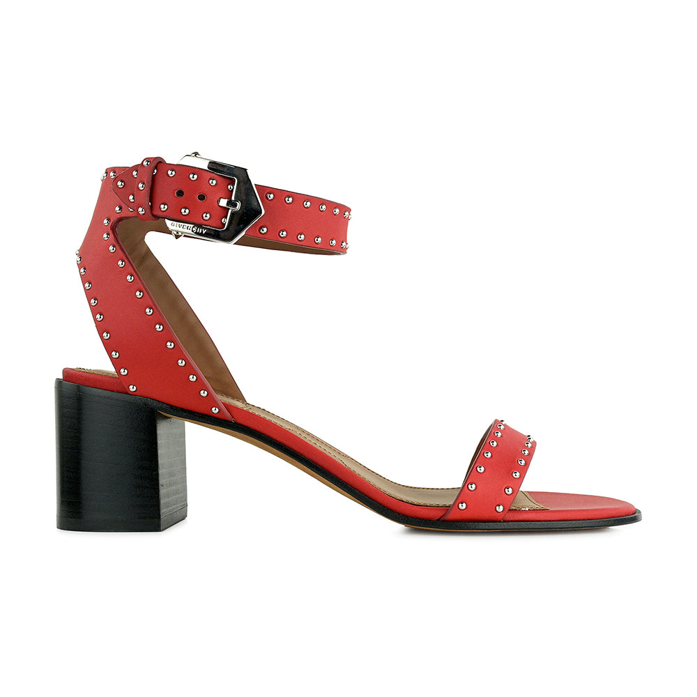 NWOT Vince Camuto Vazista Women's Red Leather Slip On Studded Sandals  Slides 10