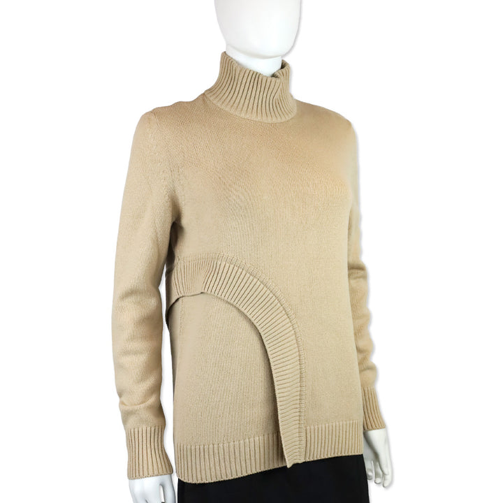 Givenchy Beige Wool Blend Knit Turtleneck Sweater