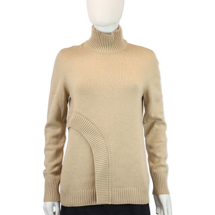 Givenchy Beige Wool Blend Knit Turtleneck Sweater