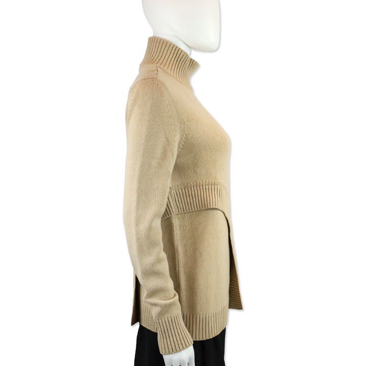 Givenchy Beige Wool Blend Knit Turtleneck Sweater