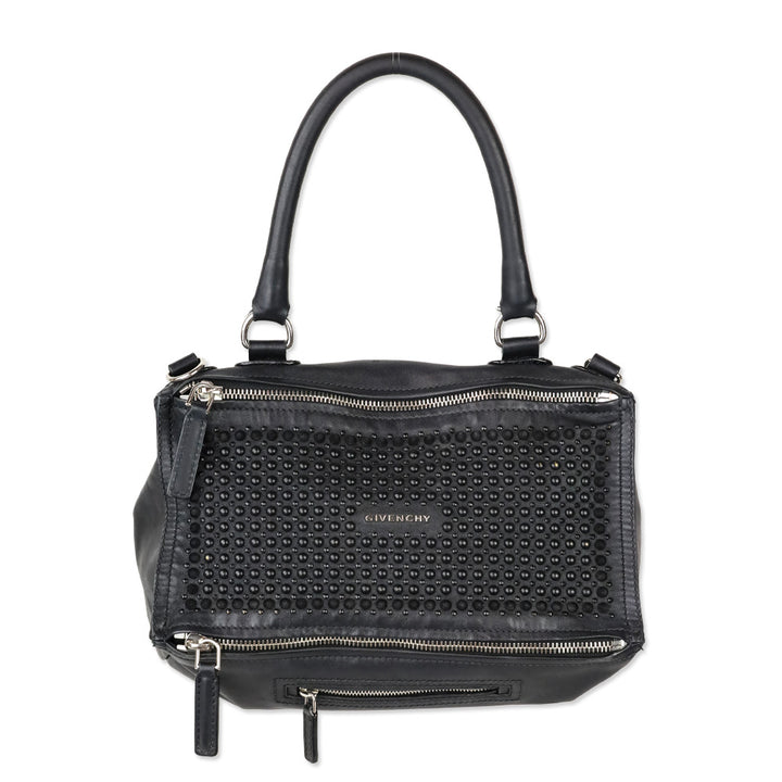 Givenchy Black Calfskin Medium Studded Pandora Crossbody Bag