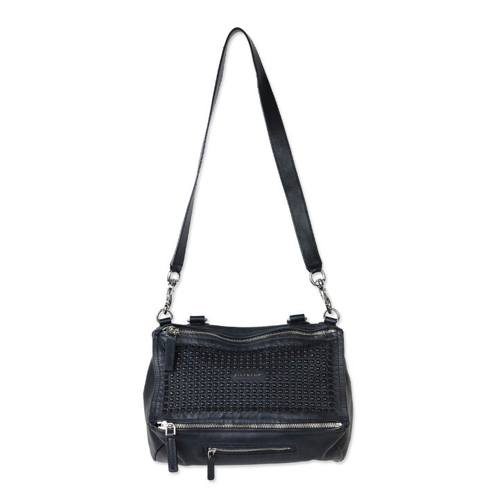 Givenchy Black Calfskin Medium Studded Pandora Crossbody Bag