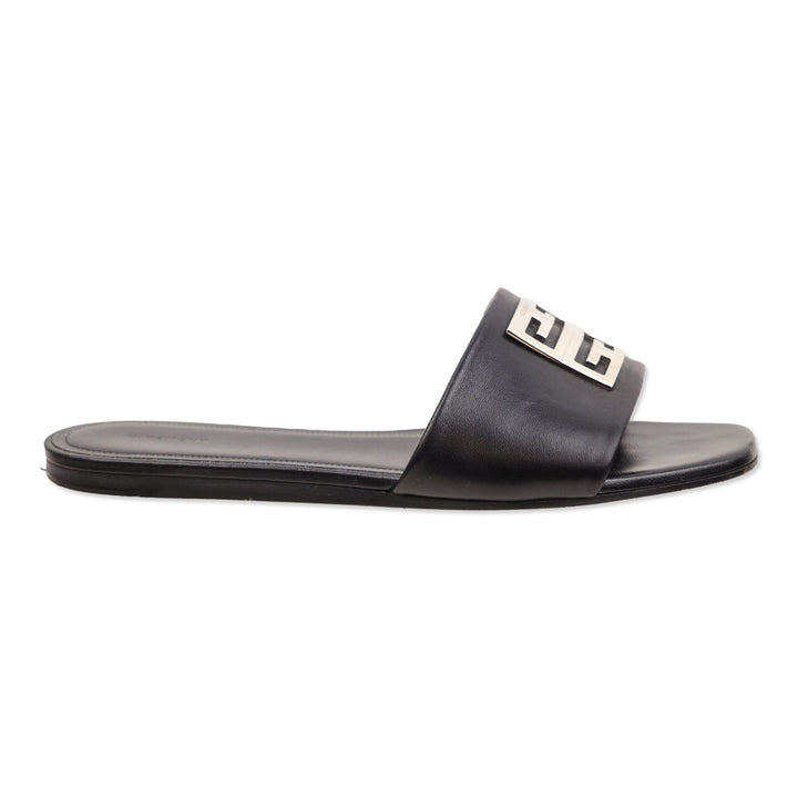 Givenchy Black Leather 4G Flat Mules