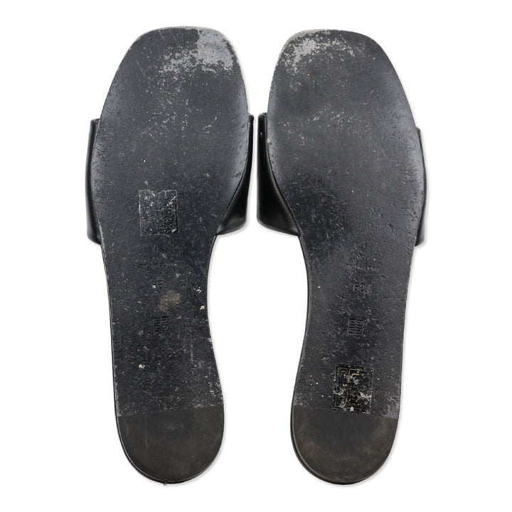 Givenchy Black Leather 4G Flat Mules
