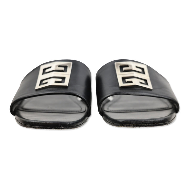 Givenchy Black Leather 4G Flat Mules