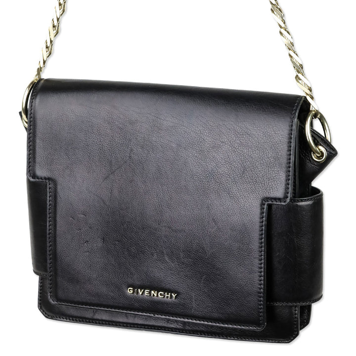 Givenchy Black Leather Shoulder Bag with Chain Strap