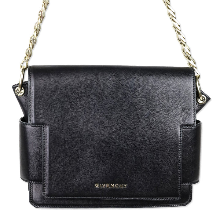 Givenchy Black Leather Shoulder Bag with Chain Strap