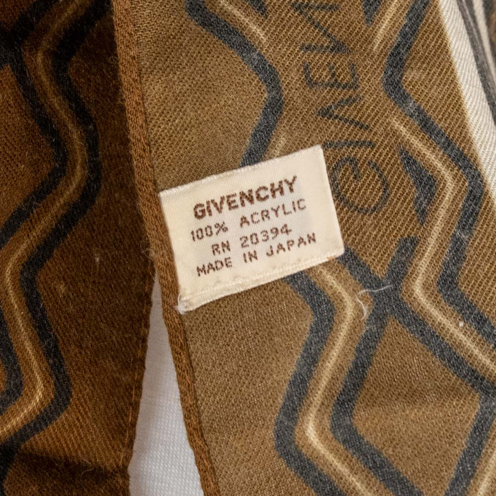 Givenchy Brown Acrylic Geometric Fringe Scarf