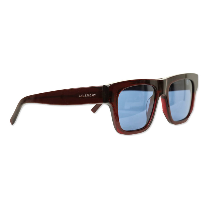 Givenchy GV DAY Bordeaux Acetate Blue Lens Square Sunglasses