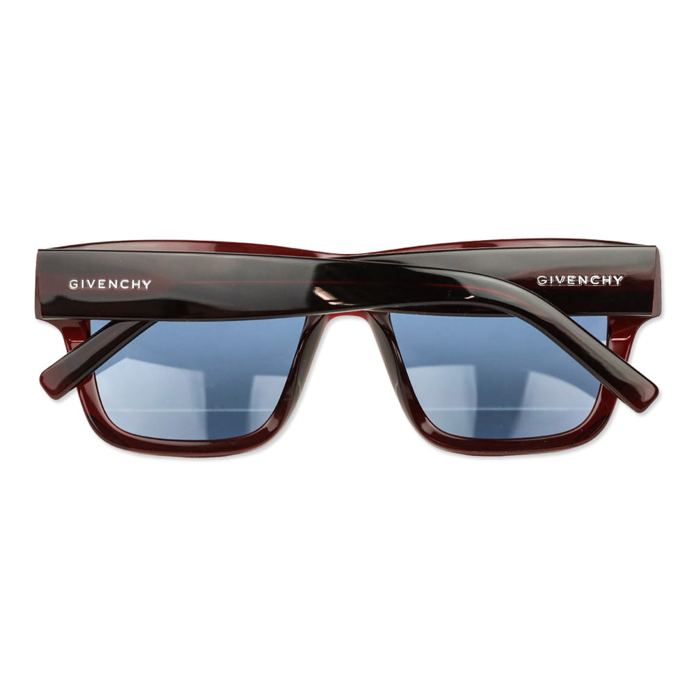 Givenchy GV DAY Bordeaux Acetate Blue Lens Square Sunglasses