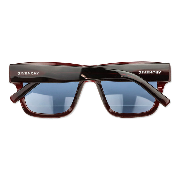 Givenchy GV DAY Bordeaux Acetate Blue Lens Square Sunglasses