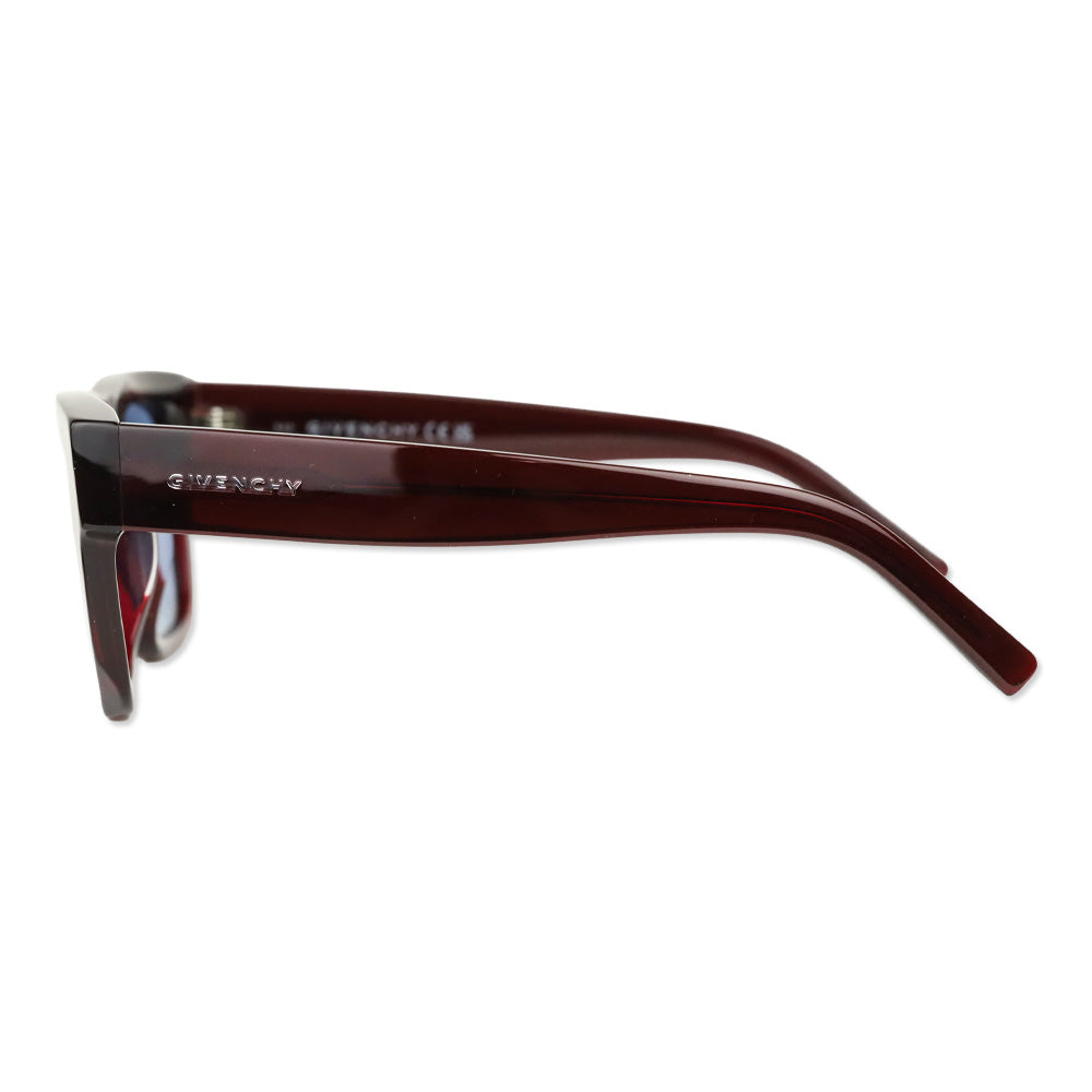 Givenchy GV DAY Bordeaux Acetate Blue Lens Square Sunglasses