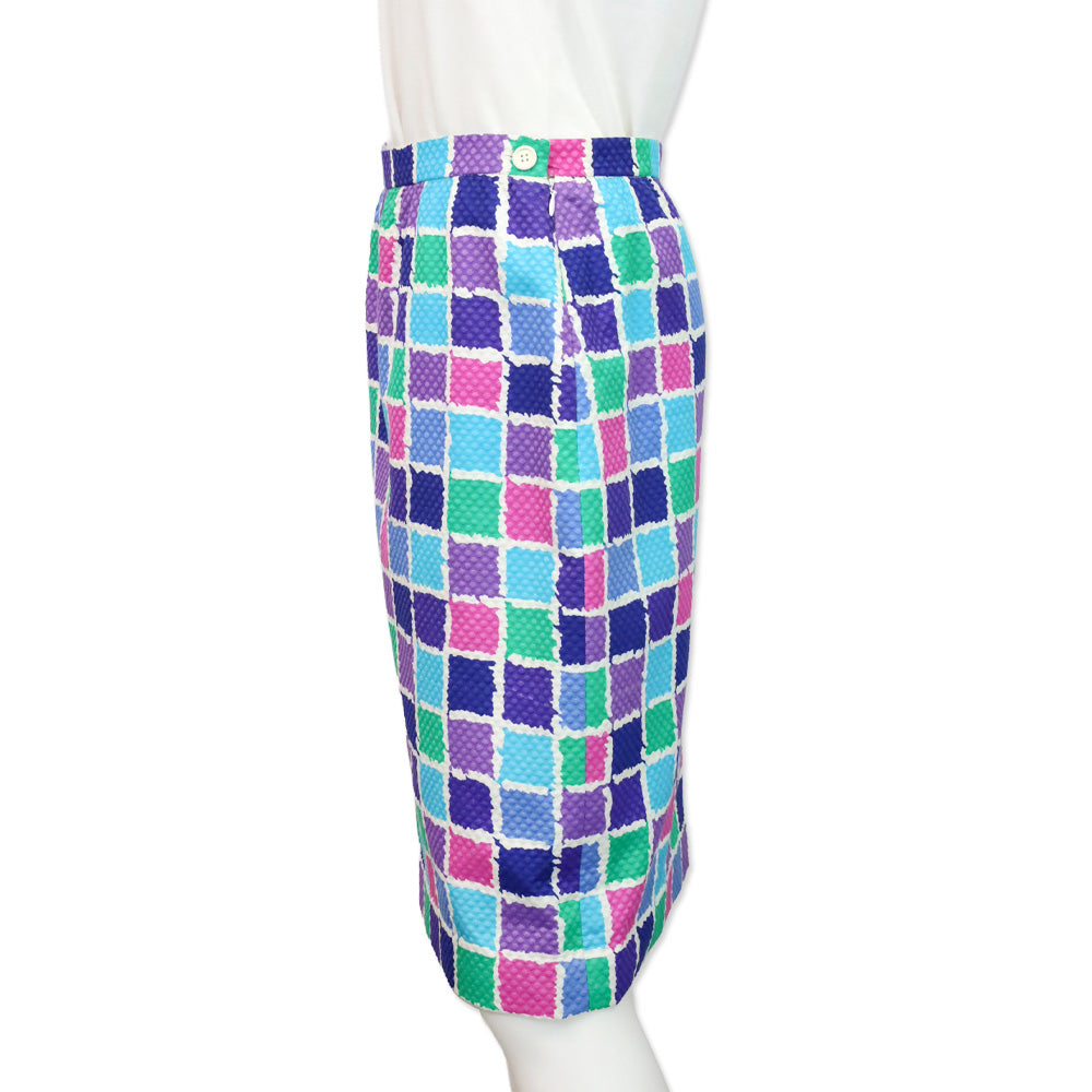 Givenchy Multicolor Checkered Pattern Skirt