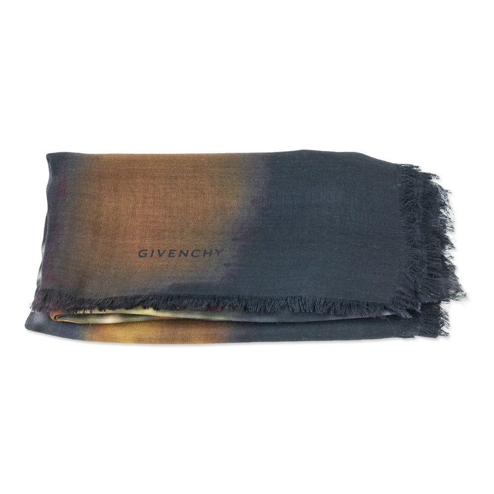 Givenchy Rottweiler Printed Fringe Trim Knit Scarf