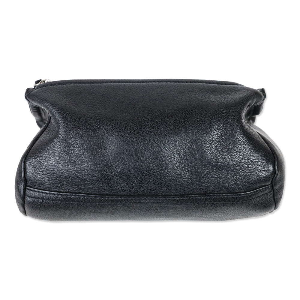Givenchy Small Black Grained Leather Double Zipper Pandora Crossbody Bag