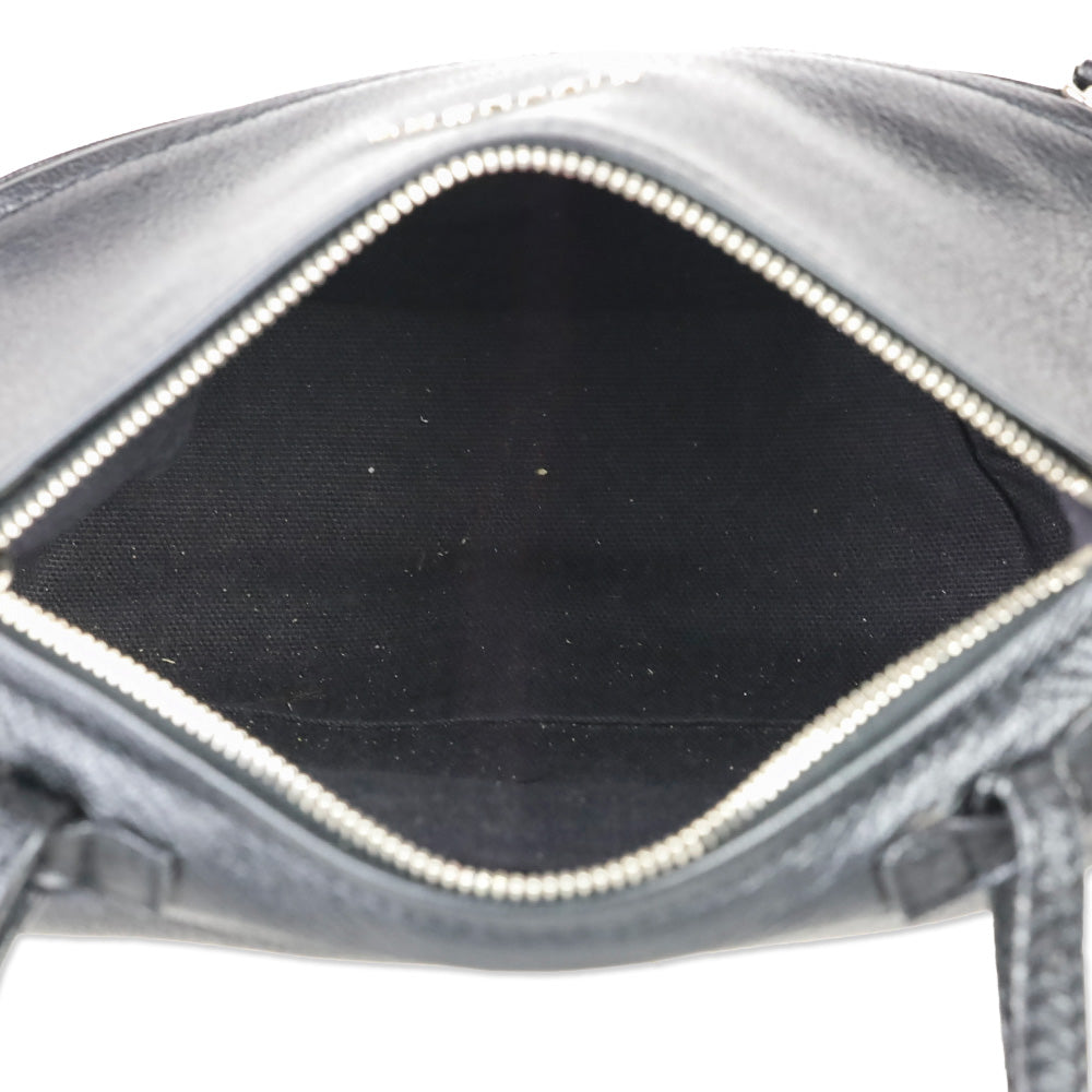 Givenchy Small Black Grained Leather Double Zipper Pandora Crossbody Bag