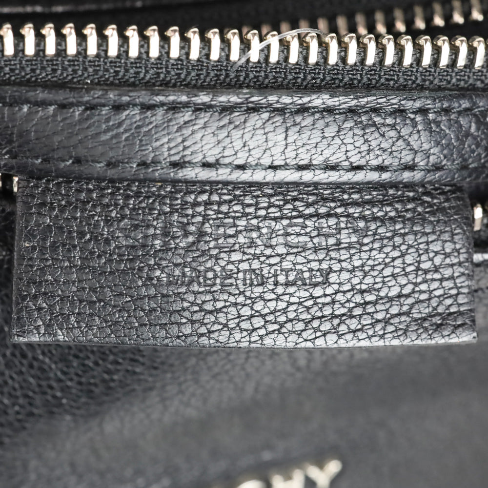 Givenchy Small Black Grained Leather Double Zipper Pandora Crossbody Bag