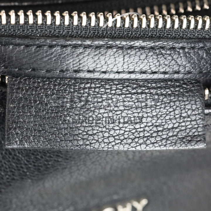 Givenchy Small Black Grained Leather Double Zipper Pandora Crossbody Bag