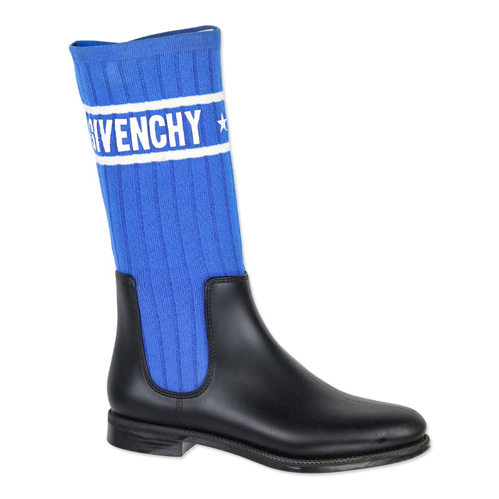 Givenchy Storm Ribbed-Knit Sock Chelsea Rubber Boots