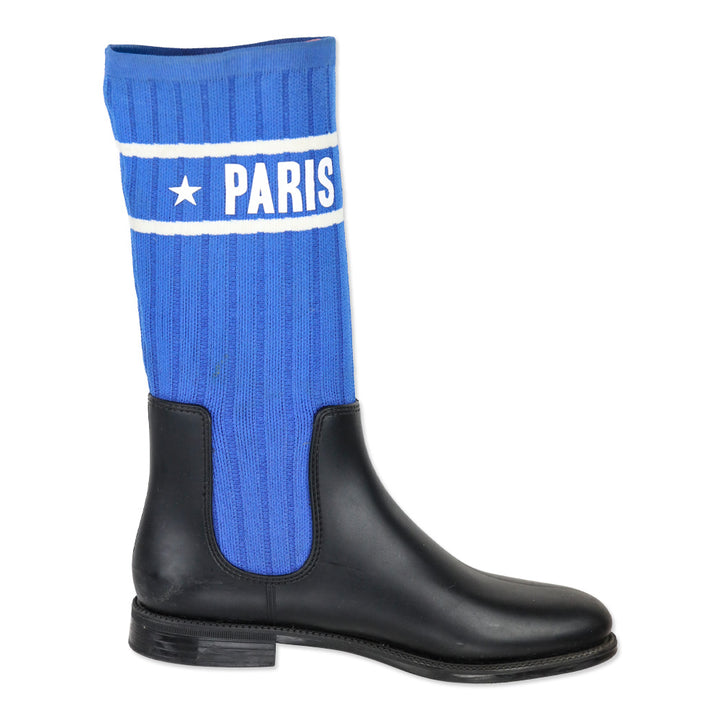Givenchy Storm Ribbed-Knit Sock Chelsea Rubber Boots