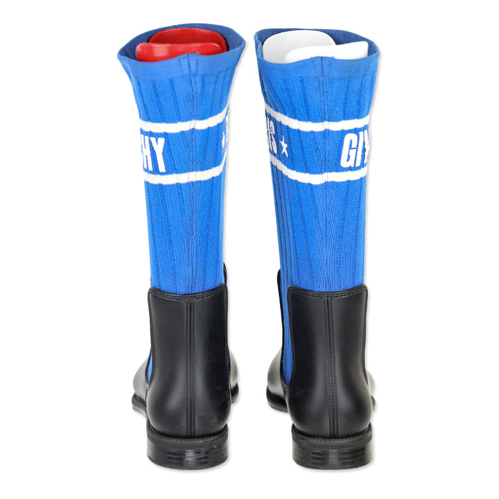 Givenchy Storm Ribbed-Knit Sock Chelsea Rubber Boots