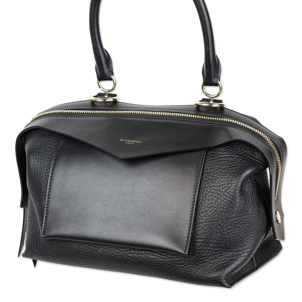 Givenchy Sway Small Black Leather Shoulder Bag