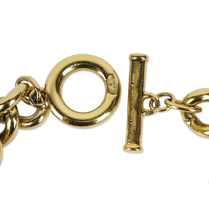 Givenchy Vintage Coin Charm Gold Chain Bracelet