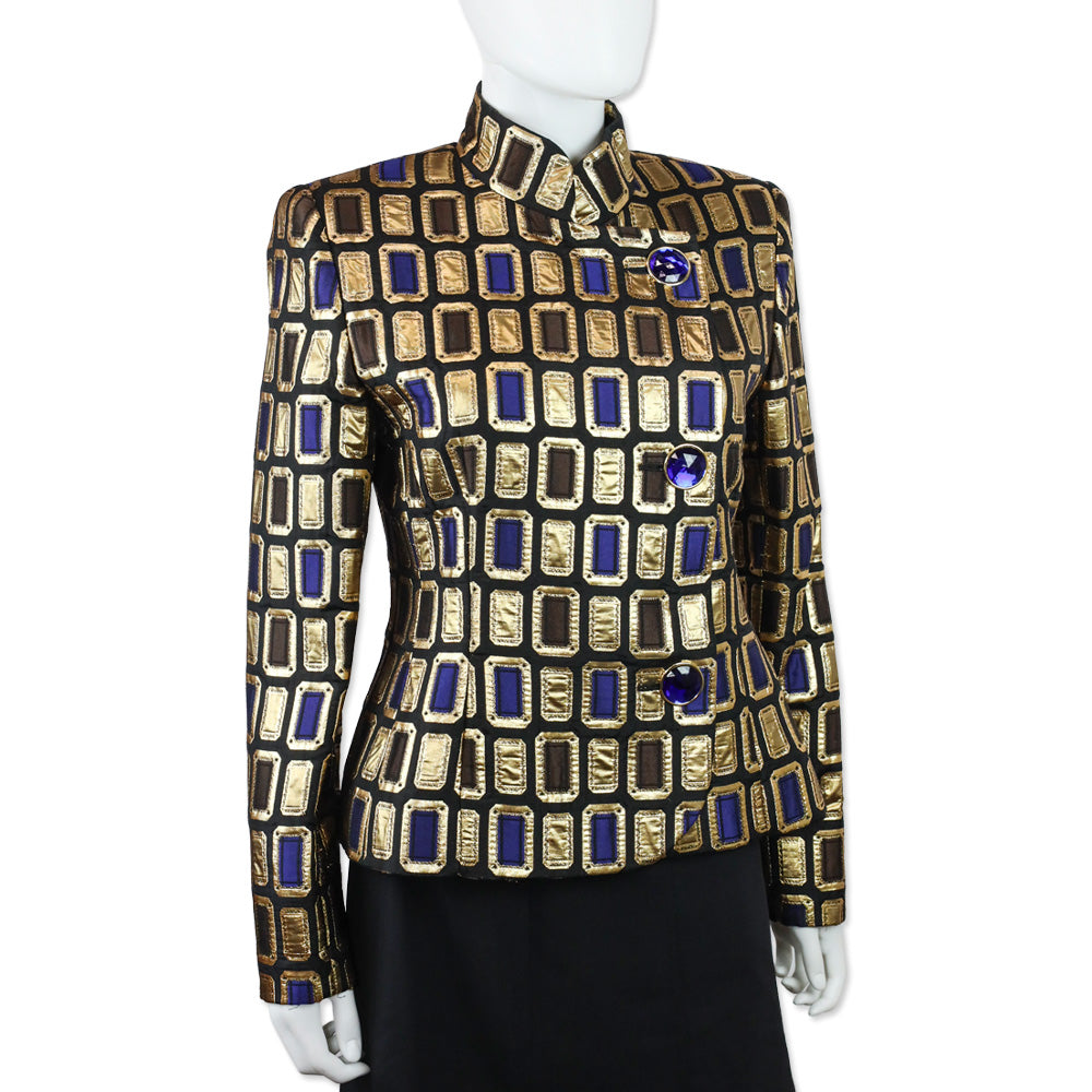 Givenchy Vintage Gold Jacquard Blazer