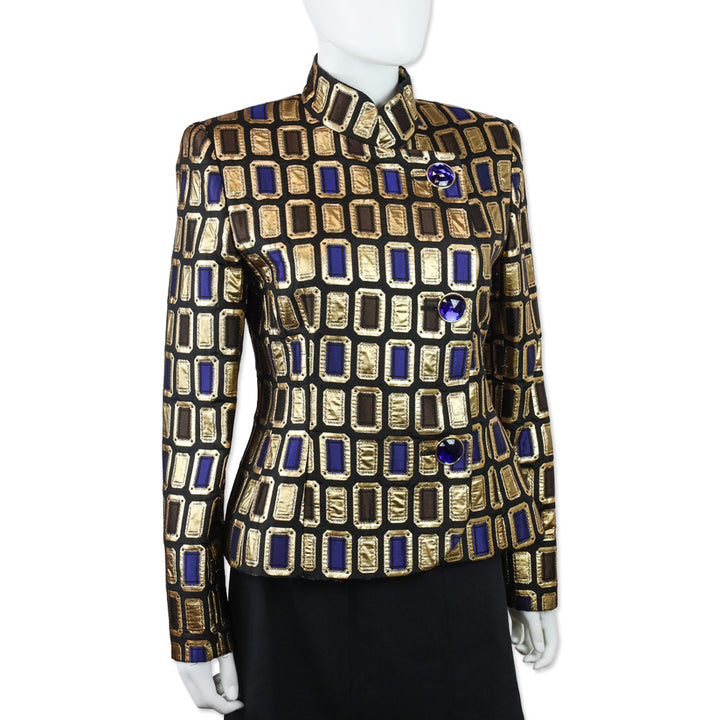 Givenchy Vintage Gold Jacquard Blazer