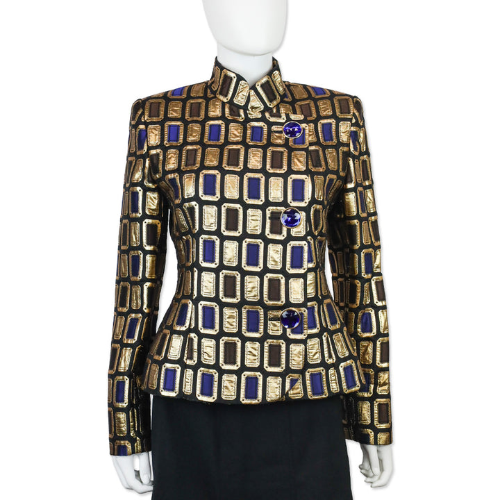 Givenchy Vintage Gold Jacquard Blazer