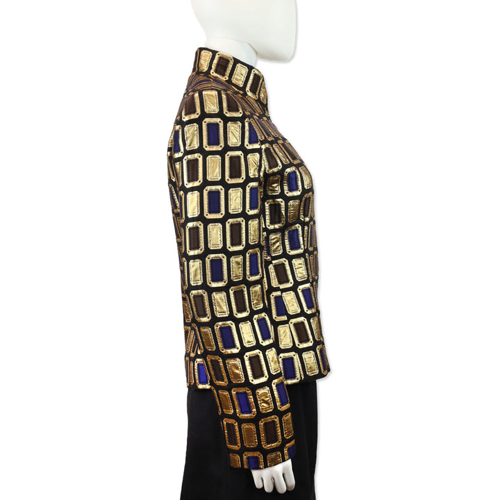 Givenchy Vintage Gold Jacquard Blazer