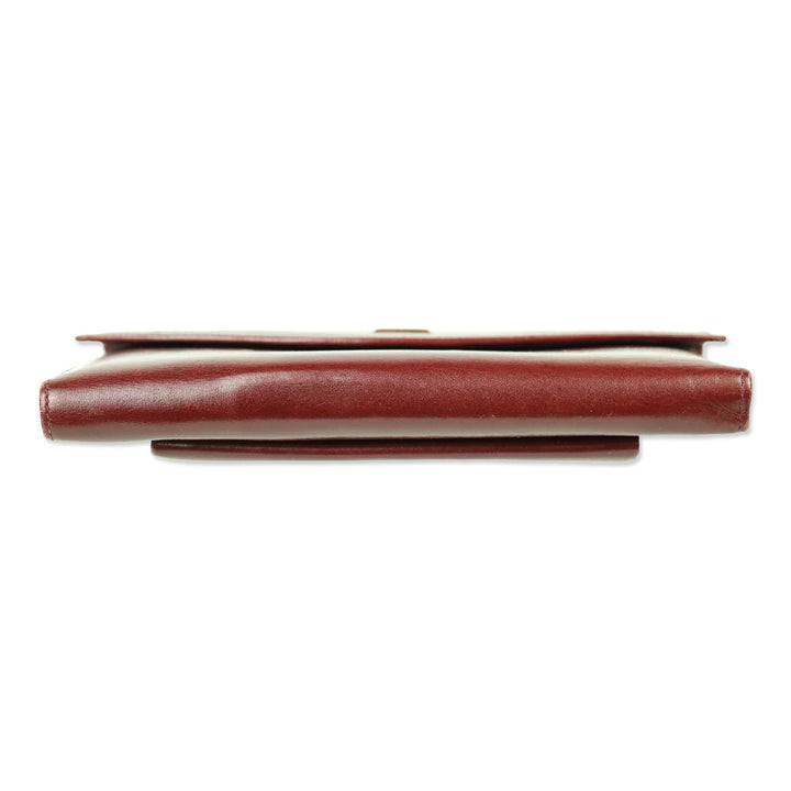 Givenchy Vintage Wine Leather Tri-Fold Checkbook Long Wallet