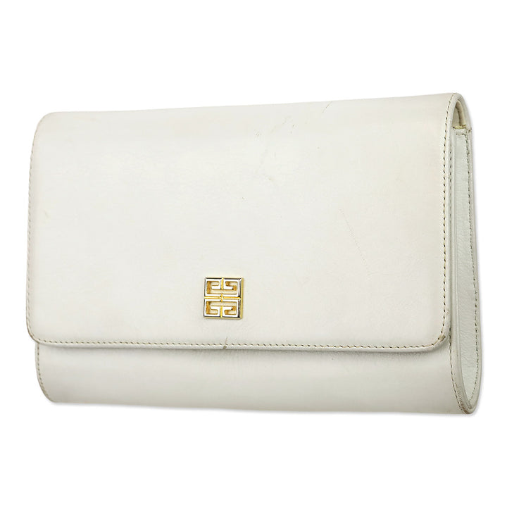 Givenchy White Leather Flap Crossbody Bag