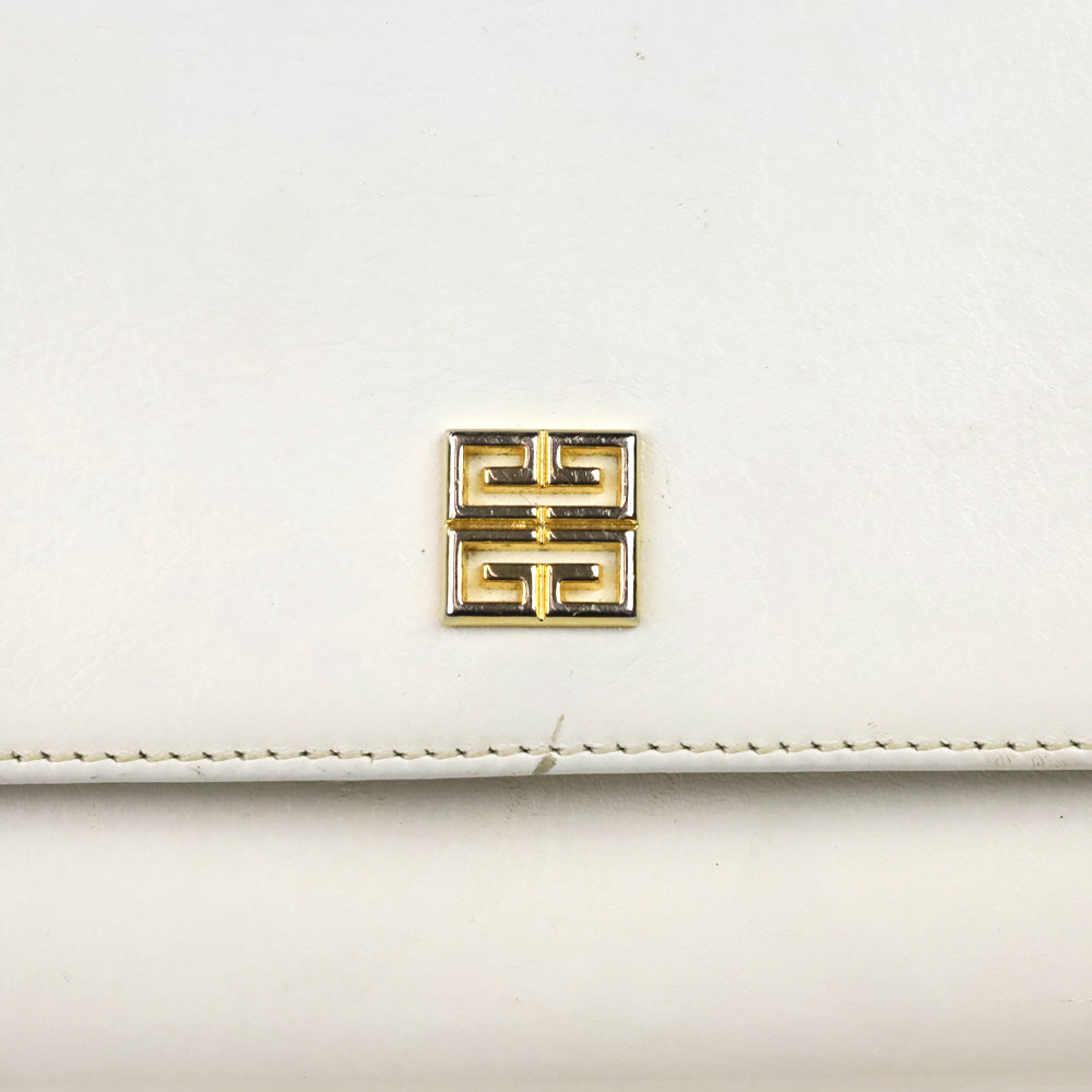 Givenchy White Leather Flap Crossbody Bag