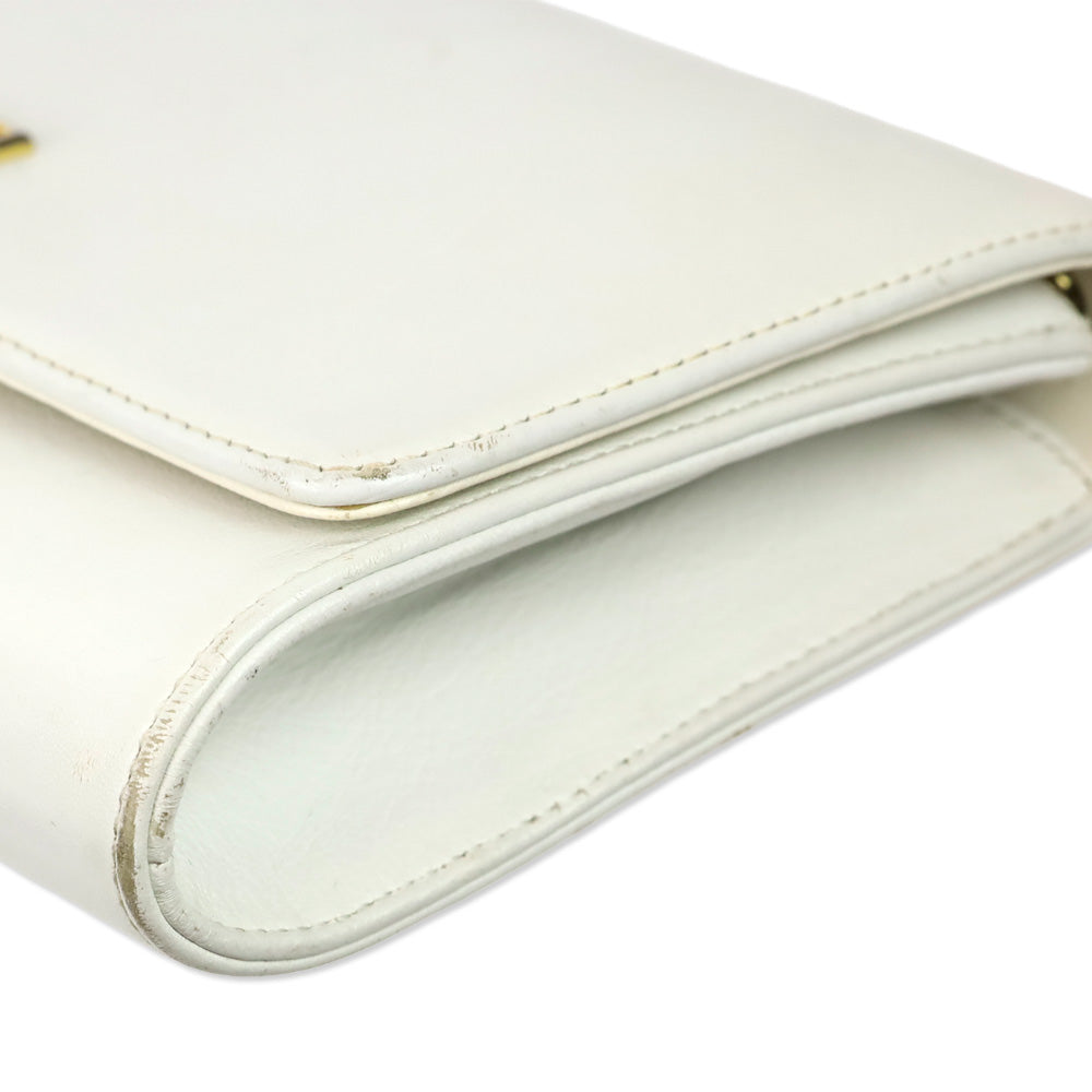 Givenchy White Leather Flap Crossbody Bag