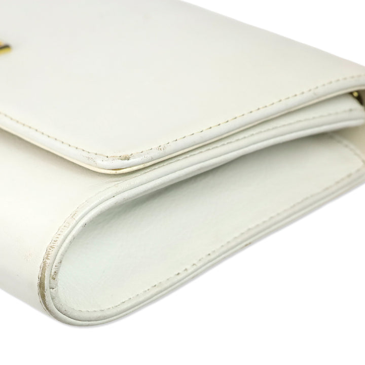 Givenchy White Leather Flap Crossbody Bag