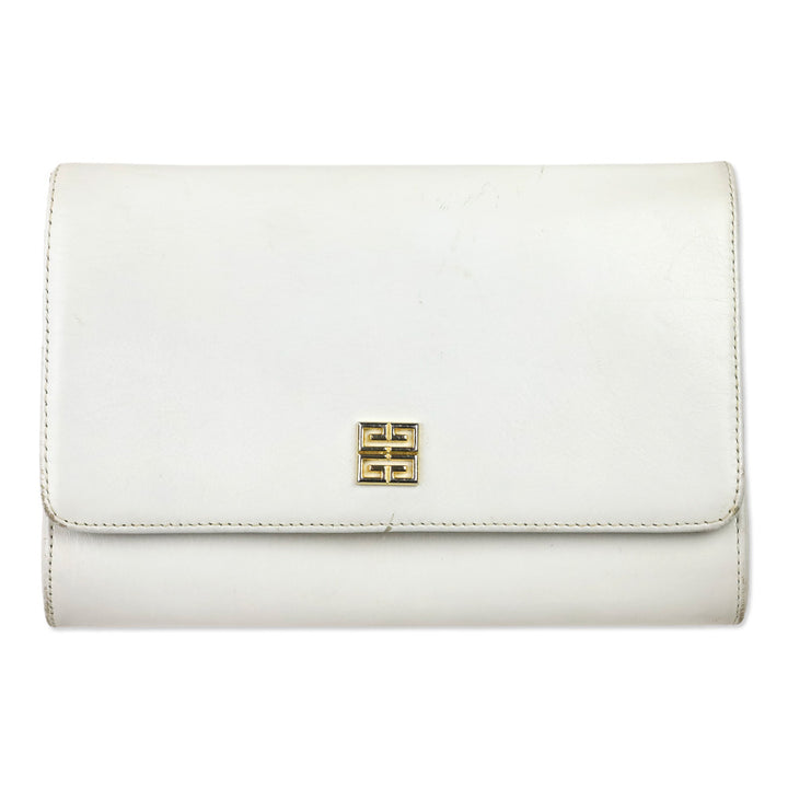 Givenchy White Leather Flap Crossbody Bag