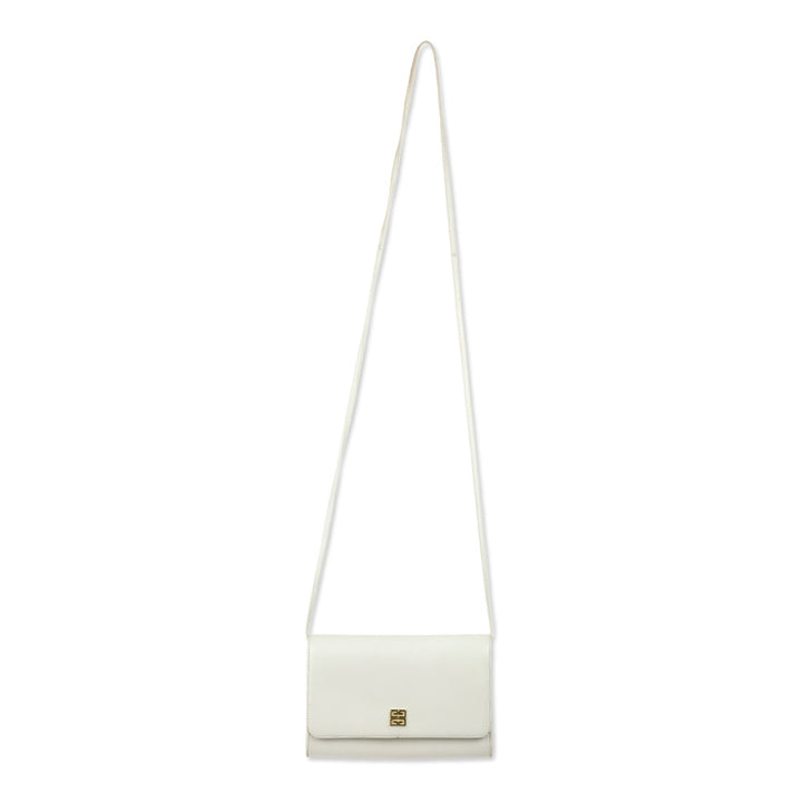 Givenchy White Leather Flap Crossbody Bag