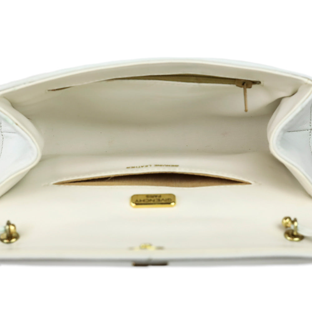 Givenchy White Leather Flap Crossbody Bag