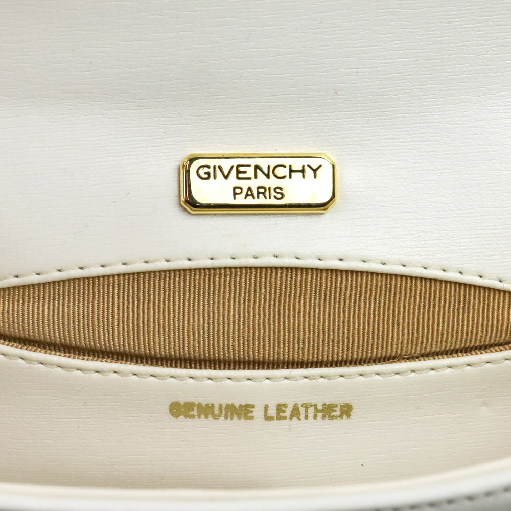 Givenchy White Leather Flap Crossbody Bag