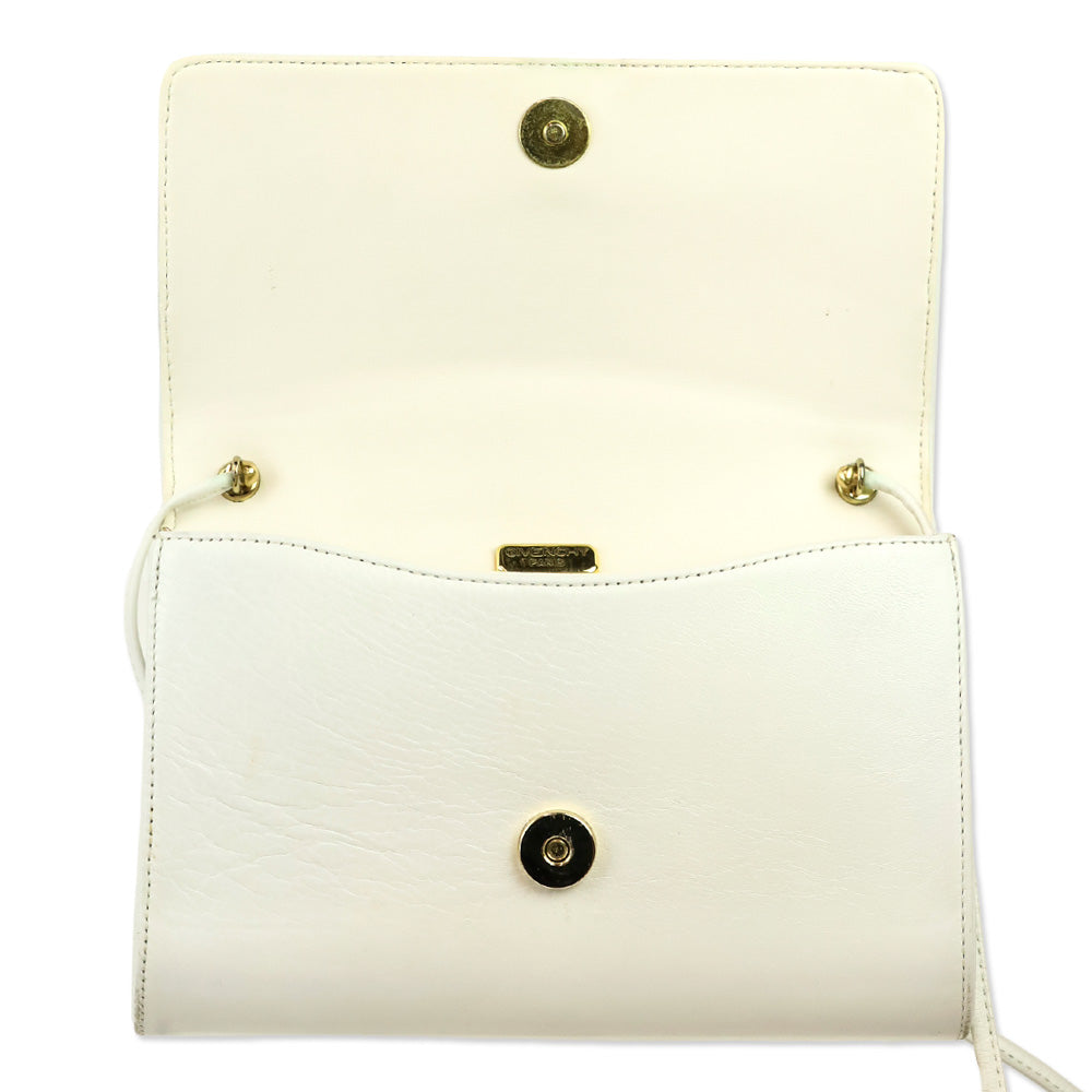 Givenchy White Leather Flap Crossbody Bag